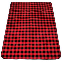 Patura pentru picnic sau plaja, cu folie izolatoare si maner, 150x200cm, rosu negru