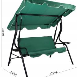 Leagan balansoar gradina Sersimo Modena, 3 locuri, 220kg, verde