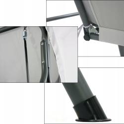 Leagan balansoar gradina Sersimo Cosenza, 3 locuri, 220kg, gri deschis