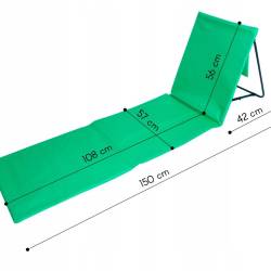 Sezlong de plaja pliabil, spatar cu cadru metalic, reglabil, 150x47x48 cm, verde
