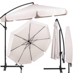 Umbrela de gradina cu brat lateral banana, cu husa, 300cm, bej
