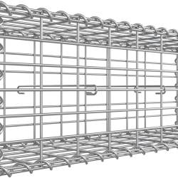 SONGMICS Cos de gabioane pentru pietre, otel galvanizat, 100x30x30cm, argintiu