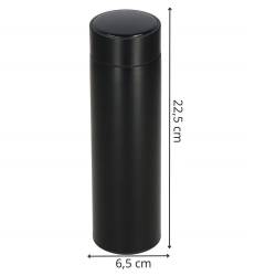 Cana termos Smart, inox, display LED, afisare temperatura, 500ml, 23cm, negru