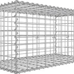 SONGMICS Cos de gabioane pentru pietre, otel galvanizat, 100x50x50cm, argintiu