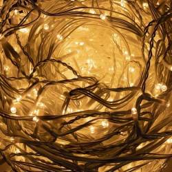 Ghirlanda luminoasa tip perdea 500 LED-uri, 20m, pentru interior/exterior, iluminare galbena