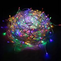 (DL) Ghirlanda luminoasa tip perdea 500 LED-uri, 20m, pentru interior/exterior, iluminare multicolora