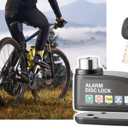 Antifurt cu alarma pentru disc frana bicicleta, impermeabil, sonor puternic 110 db