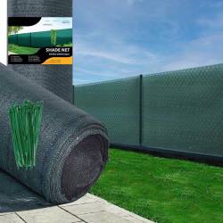 Plasa umbrire si intimitate pentru gard, 1.7m latime, 25m lungime, 140g densitate, verde