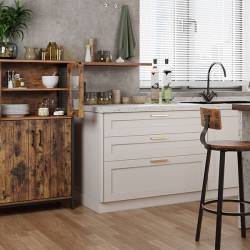 VASAGLE Dulap multifunctional pentru baie, stil industrial, 60x30x108cm, maro rustic si negru