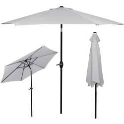Umbrela terasa gradina, cu manivela si inclinare, diametru 260cm, gri
