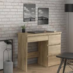 Birou calculator Beta 3 cu 4 sertare, 94x43x75 cm, finisaj craft