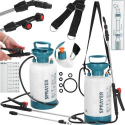 Pompa de stropit manual 5L cu lance reglabila 63 cm, 2 duze si curea de umar