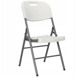 Scaun pliant din plastic pentru catering sau terasa, sarcina 150kg, alb