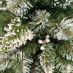 Brad artificial Christmas Deluxe by Sersimo, Crystal nins cu merisoare, 2D, 180cm