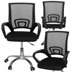 Scaun birou reglabil, ergonomic, cu brate, 87-96x54x59 cm, negru
