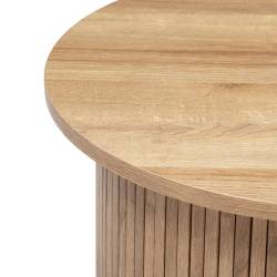 Masa de cafea Atmosphera Createur d'interieur Colva, rotunda 60x45 cm, MDF bej, baza canelata