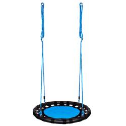 Leagan tip cuib Sersimo NS21, diametru 80cm, inaltime reglabila, pentru exterior, sarcina 100 kg, negru albastru