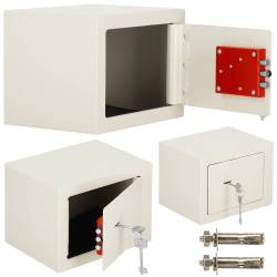 Seif standard cu cheie, 170x230x170 mm, Otel, Bej