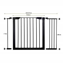 Poarta de siguranta Safety Gate pentru scari, ajustabila 110-117 cm, din otel, neagra