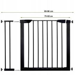 Poarta de siguranta Safety Gate pentru scari, ajustabila 89-96 cm, din otel, neagra