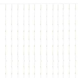 Perdea luminoasa 300 LED-uri, 3m, pentru interior/exterior, telecomanda, iluminare galbena