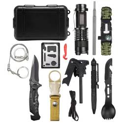 Kit de supravietuire turistic multifunctional camping, vanatoare, pescuit, 12 piese