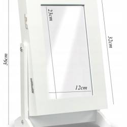 Dulapior de toaleta cu oglinda si spatiu de depozitare bijuterii, 21x36x15cm, negru