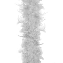 Ghirlanda pentru decor sau bradul de Craciun, model puf si pene,180 cm, gri