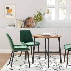 VASAGLE Masa rotunda de bucatarie sau living, stil industrial, 80 x 75 cm (diametru x inaltime), maro rustic