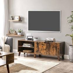 VASAGLE Comoda pentru TV, cu 2 usi si 2 rafturi deschise, 40x140x50cm, maro rustic