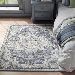 SONGMICS Covor decorativ antiderapant, stil vintage, lavabil la masina, 120×170 cm, gri