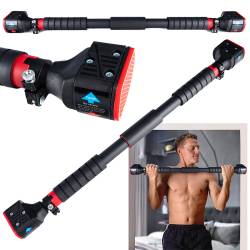 Bara tractiuni telescopica pentru usa, din otel cu capete cauciuc, lungime 72-110 cm