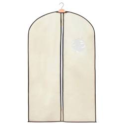 Husa transport haine, pe umeras, impermeabila cu fereastra, crem, 60x130 cm
