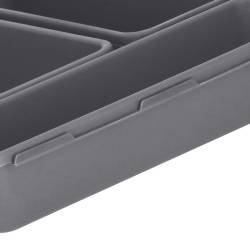 Organizator sertar bucatarie, 8 piese, gri