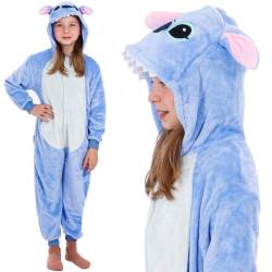 Pijama tip salopeta pentru copii, model stitch, marime 130-140cm