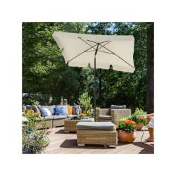 SONGMICS Umbrela terasa gradina sau plaja, cu inclinare 2 directii, protectie UV UPF 50+, husa inclusa, 200x125cm, bej