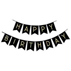 Set 53 baloane si decoratiuni, Happy Birthday, argintiu, negru, auriu