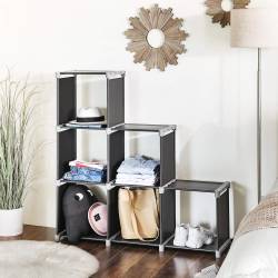 SONGMICS Organizator modular textil, multifunctional, pentru depozitare, negru
