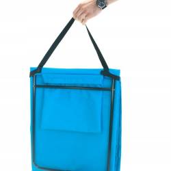 Sezlong de plaja pliabil, spatar cu cadru metalic, reglabil, 150x47x48 cm, albastru