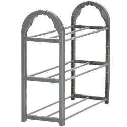 Pantofar PVC si metal, Sersimo cu 3 rafturi, 49x48cm, gri