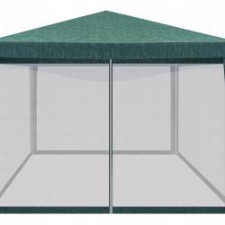 Pavilion cu plasa anti-insecte si fermoar, patrat, 3x3m, Verde