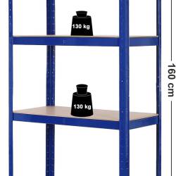 SONGMICS Raft cadru metalic modular pentru depozitare, 4 polite, 160x80x40cm, sarcina 520 kg, albastru