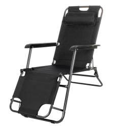 Sezlong pliabil Relax Zero Gravity, 80x60x153cm, negru