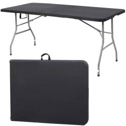Masa dreptunghiulara pliabila multifunctionala, 180x75x75cm, neagra