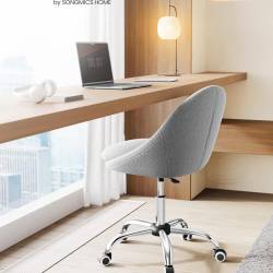 SONGMICS Scaun de birou ergonomic, inaltime reglabila, 60x60x(80-90) cm, gri