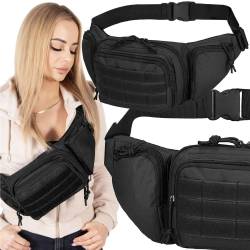 Borseta incapatoare pentru umar sau brau, impermeabila, unisex, 43x15cm, negru