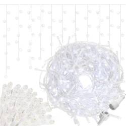 Ghirlanda luminoasa tip perdea 300 LED-uri, 12m, pentru interior/exterior, cu flash, iluminare alba