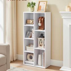 VASAGLE Biblioteca cu 7 compartimente deschise, MDF, 50x24x106cm, alb