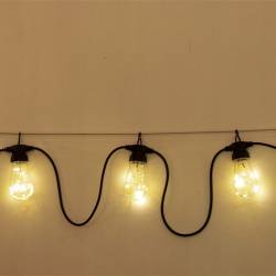 Ghirlanda luminoasa decorativa pentru exterior, alimentare la priza, 20 metri, 20 becuri LED cu iluminare calda 3000K, IP44