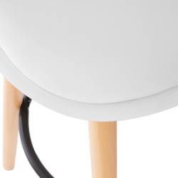 Scaun bar Atmosphera Maxon, 40x43x92 cm, picioare din fag, stil scandinav, alb